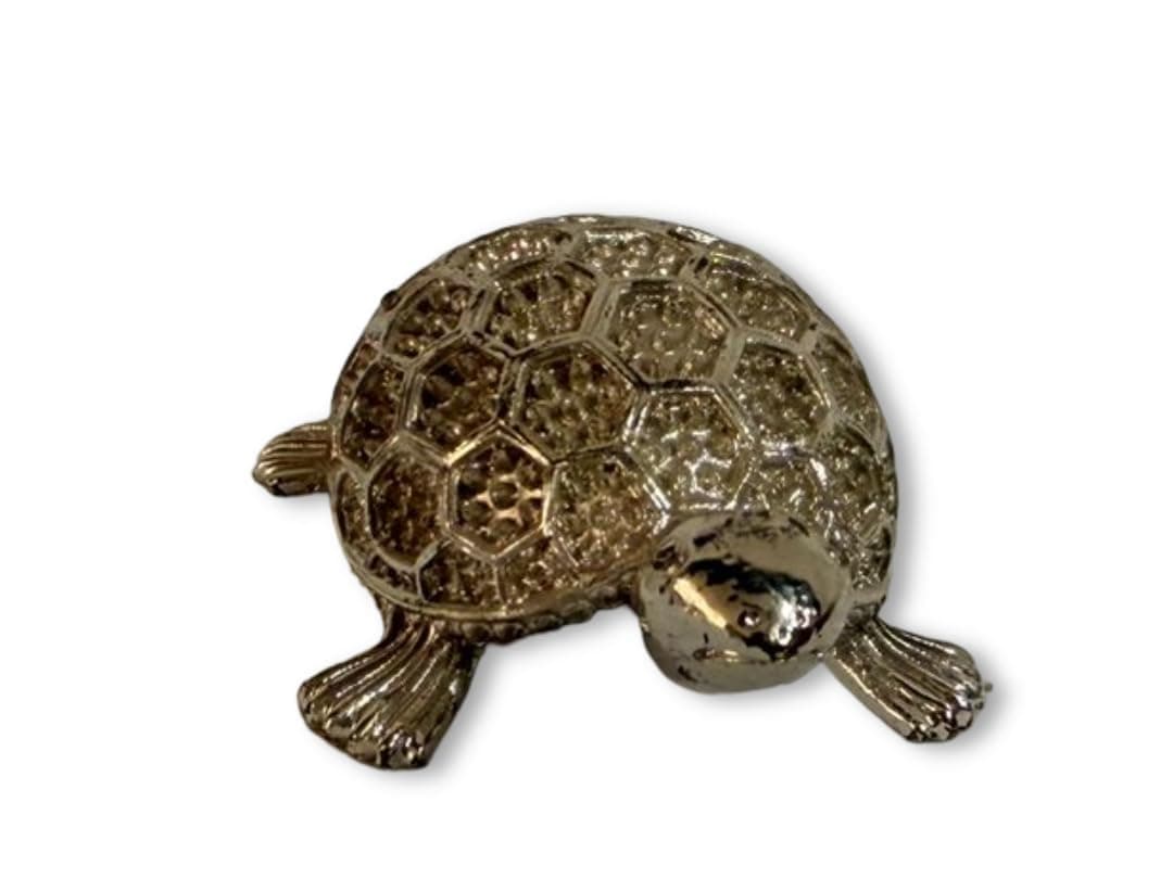 Little Divinity Brass Tortoise Showpiece 1.9 Inch for Good Luck | Feng Shui Vastu Turtle Kachua with Shree Yantra for Home Décor, Career Growth, Long Life & Positive Energy 1
