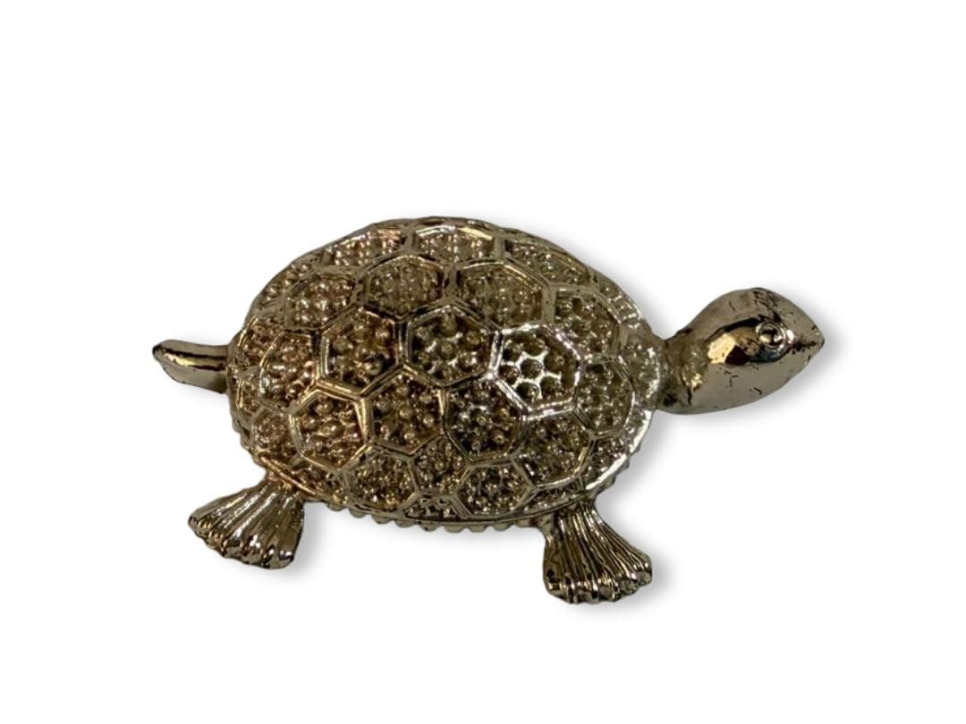 Little Divinity Brass Tortoise Showpiece 1.9 Inch for Good Luck | Feng Shui Vastu Turtle Kachua with Shree Yantra for Home Décor, Career Growth, Long Life & Positive Energy 2