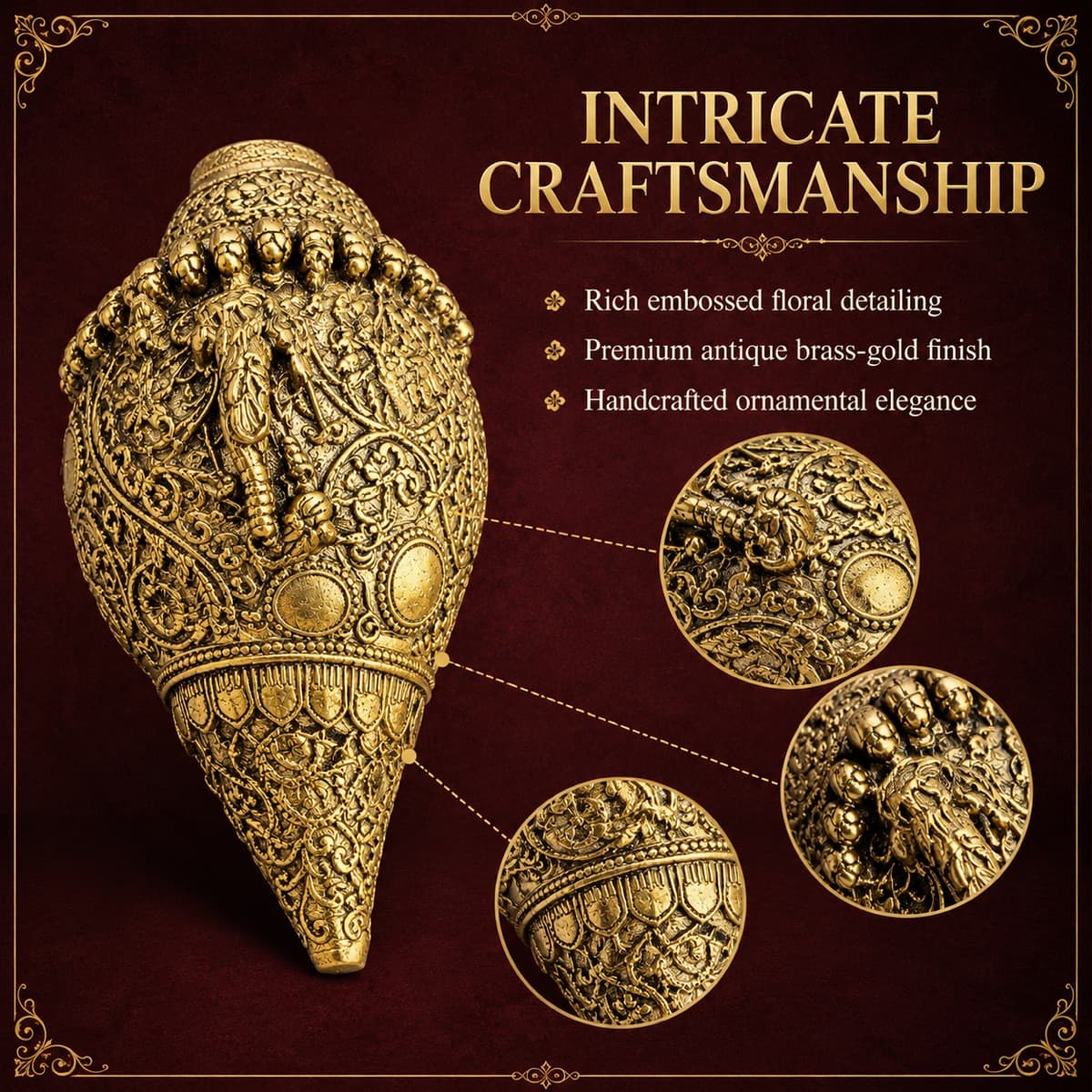 Brass Shankh Pooja Decor 3