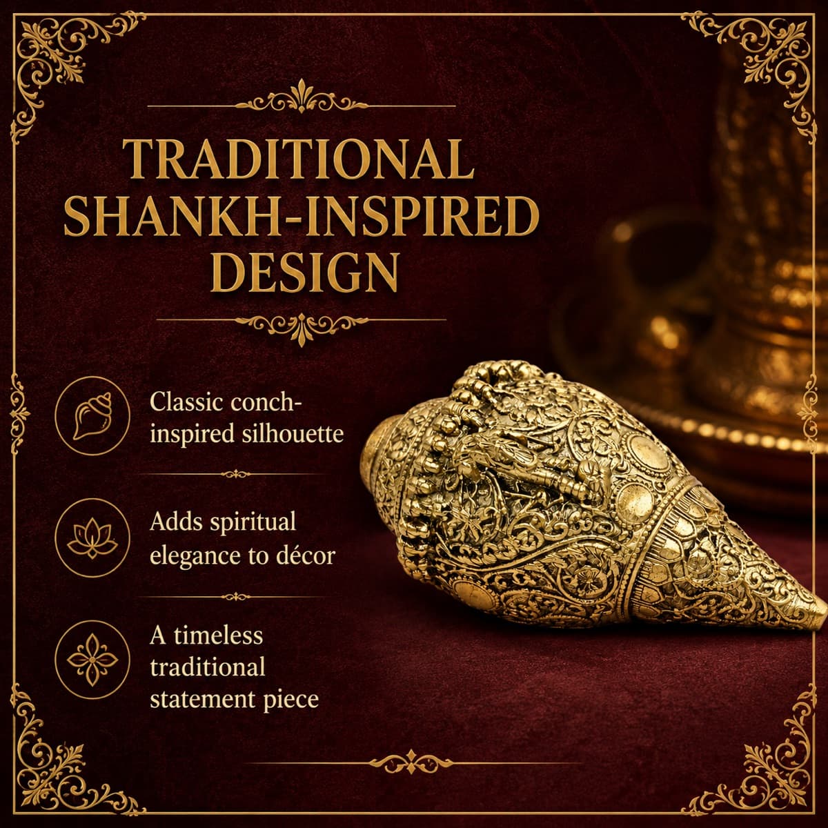 Brass Shankh Pooja Decor 4