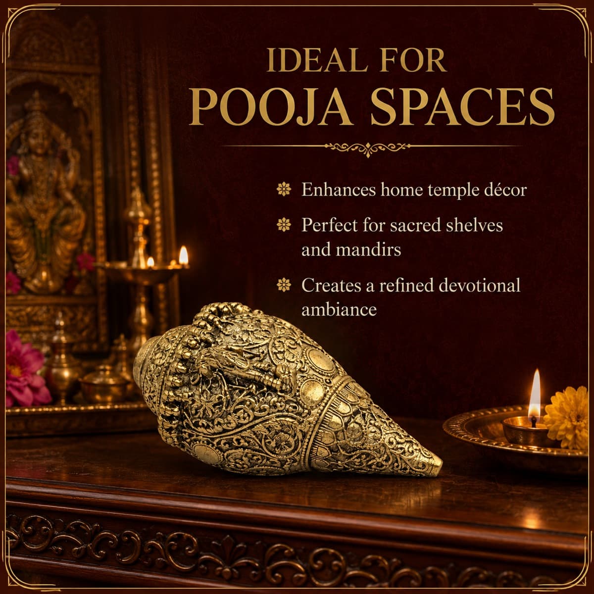 Brass Shankh Pooja Decor 6