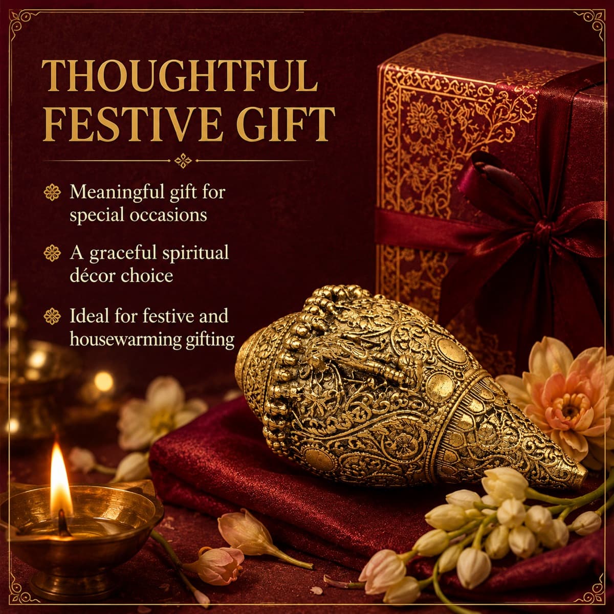 Brass Shankh Pooja Decor 7