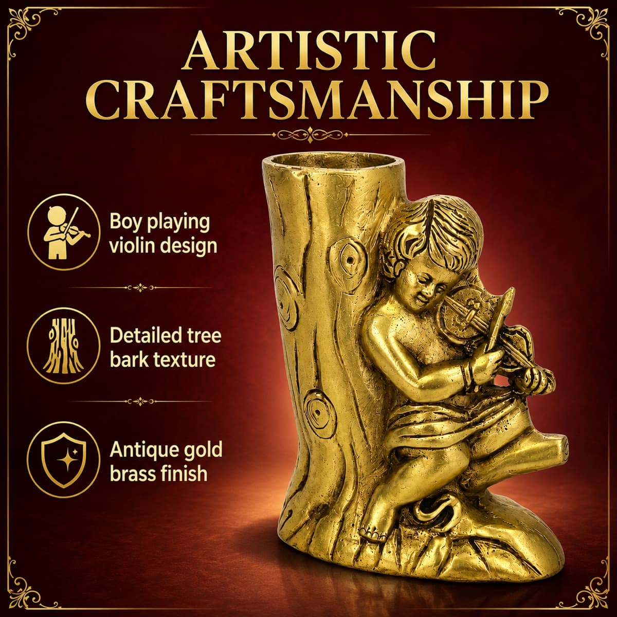 Brass Pen Stand Decor 4