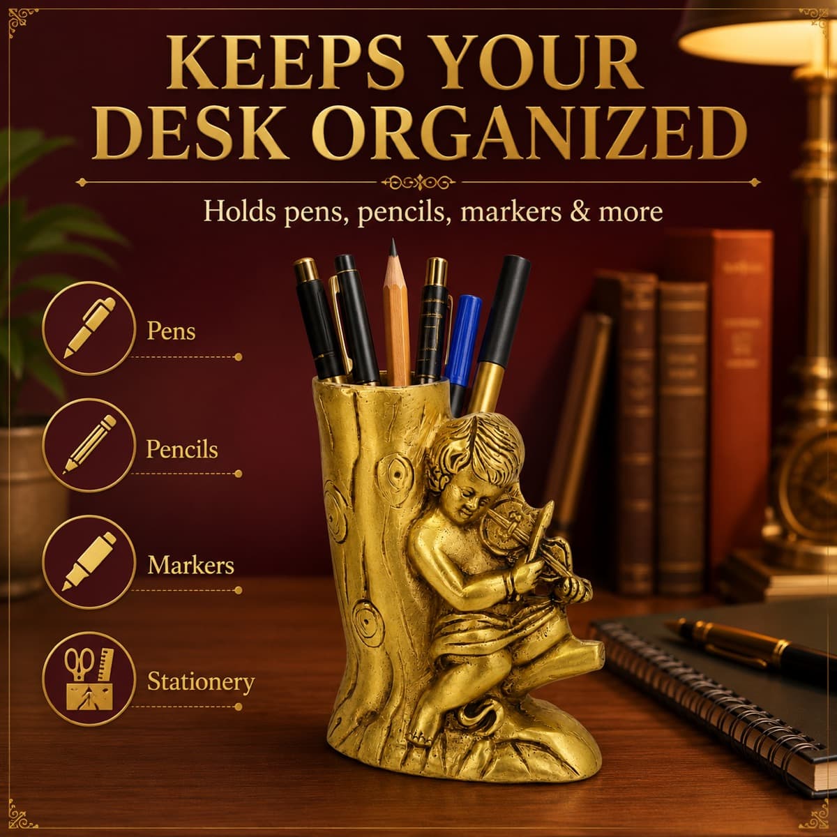Brass Pen Stand Decor 5