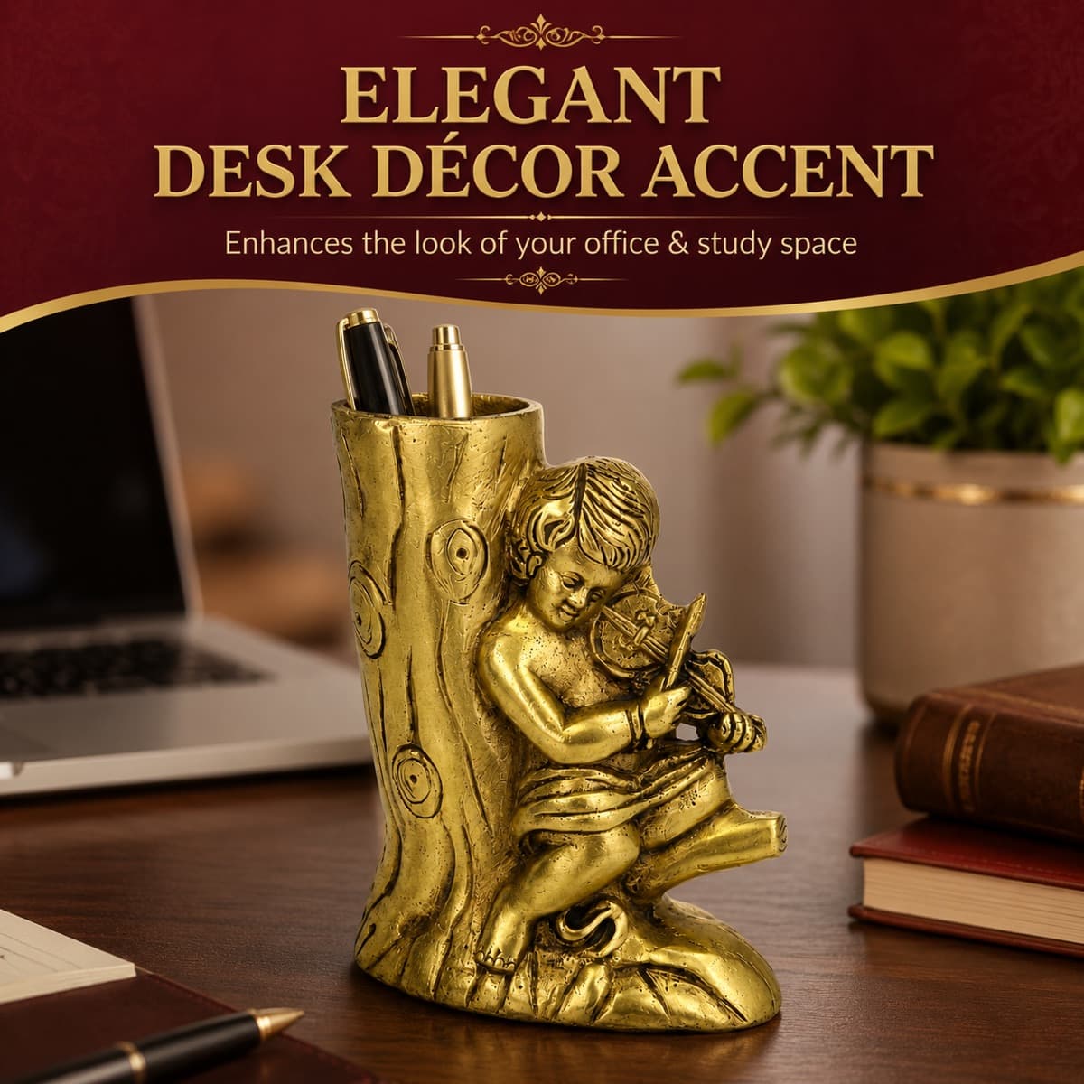 Brass Pen Stand Decor 6