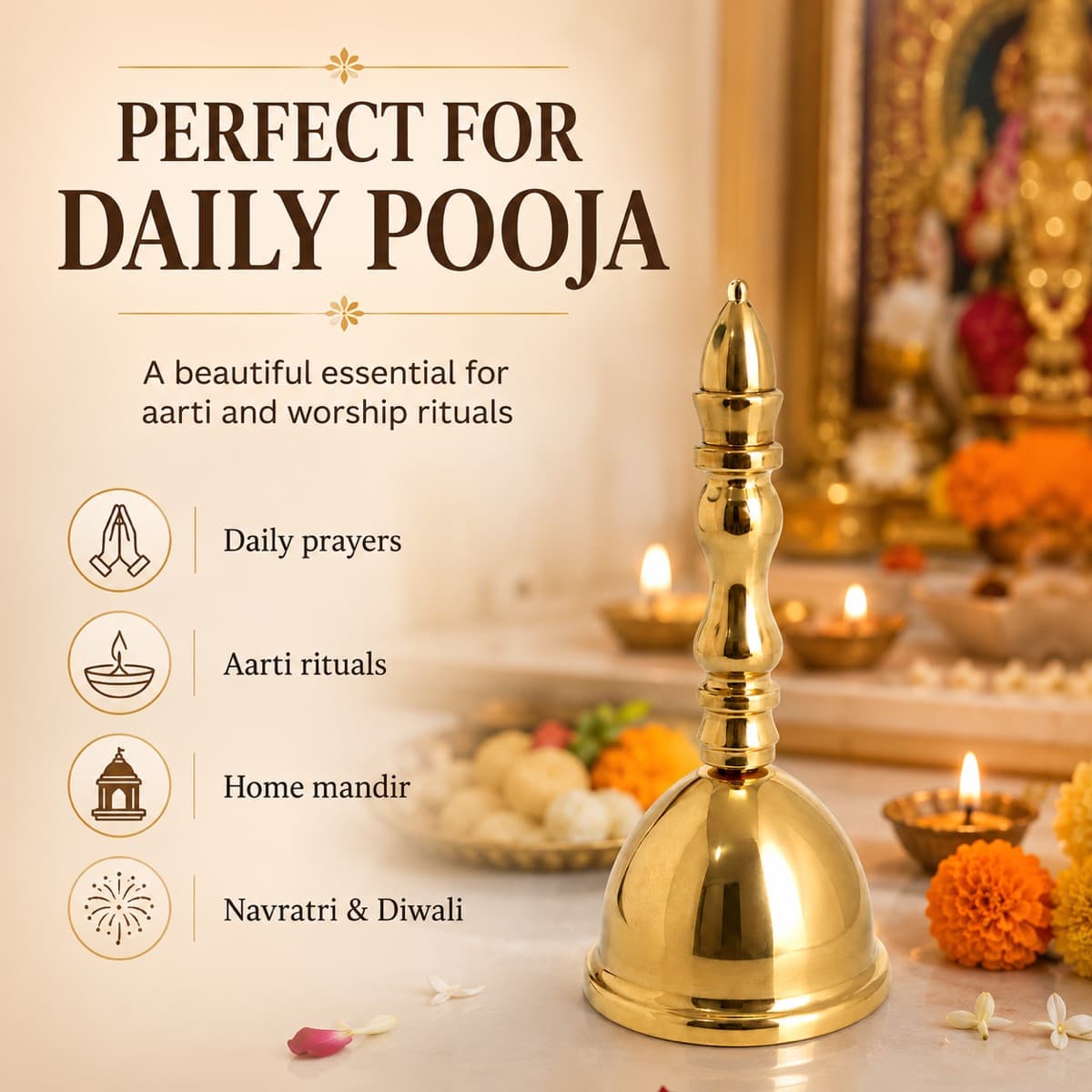 Brass Bell Pooja Decor 5