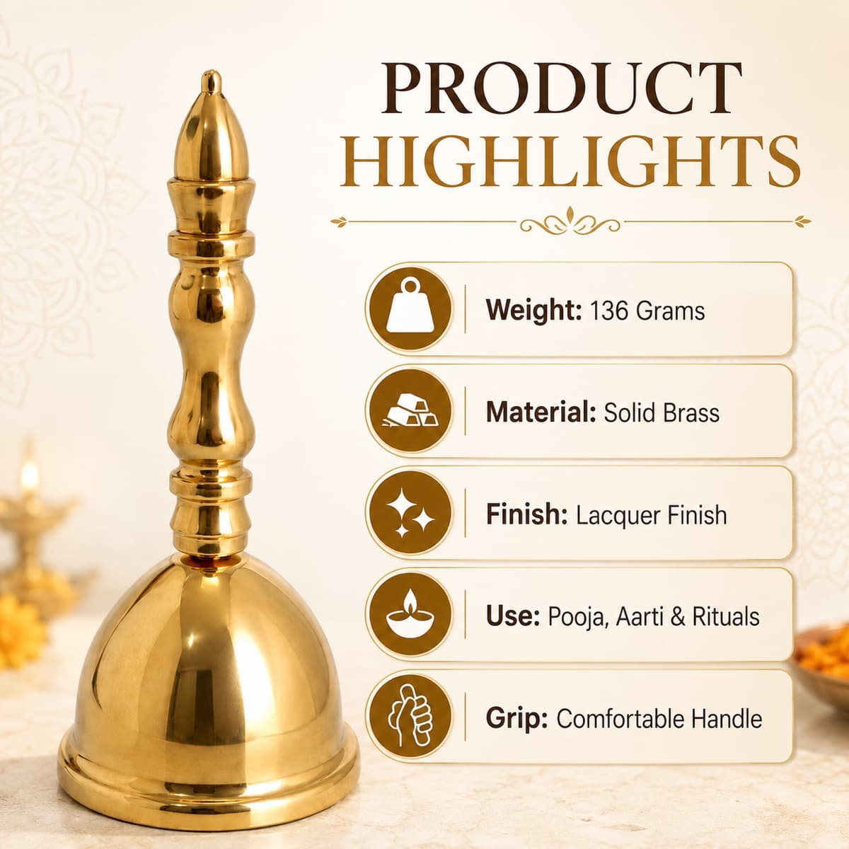 Brass Bell Pooja Decor 8