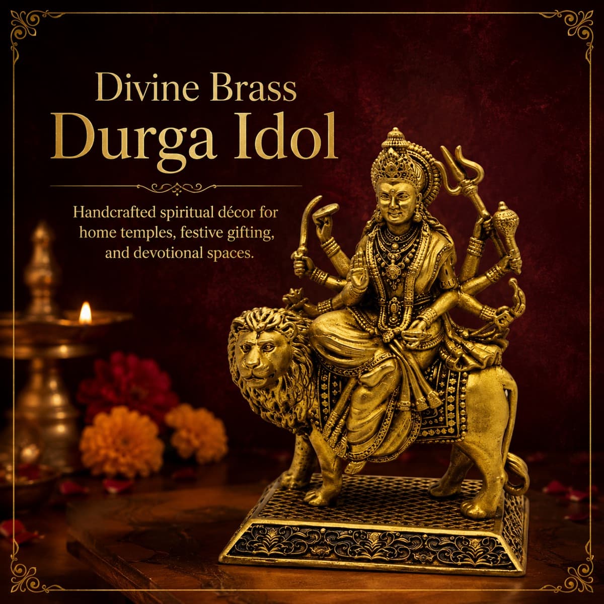 Brass Mandir Decor Accent 3
