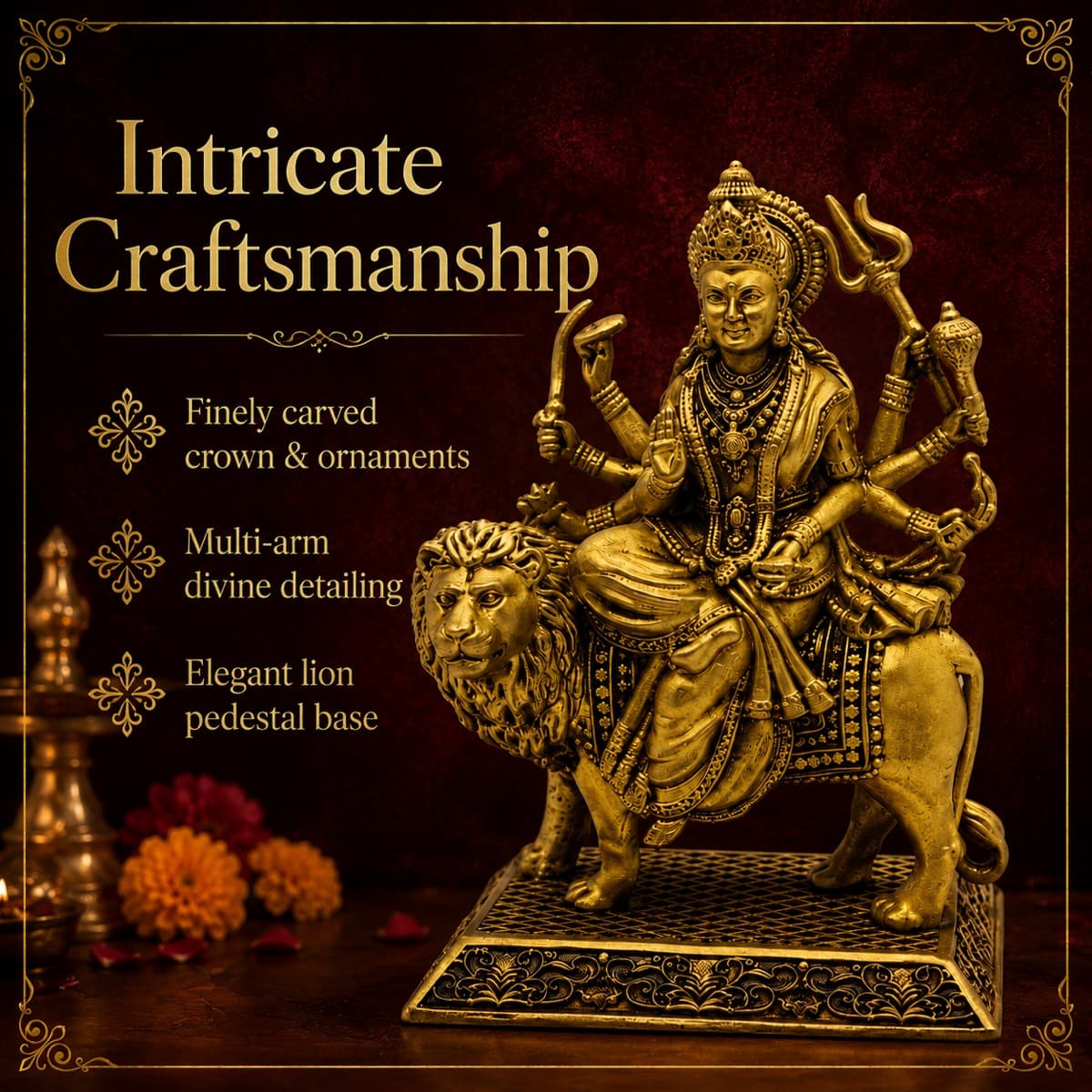 Brass Mandir Decor Accent 4