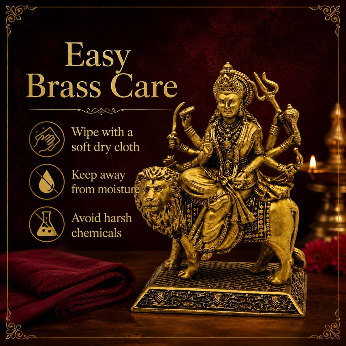 Brass Mandir Decor Accent 8