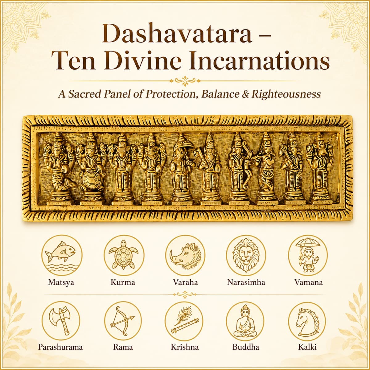 Brass Dashavatar Wall Hanging 3