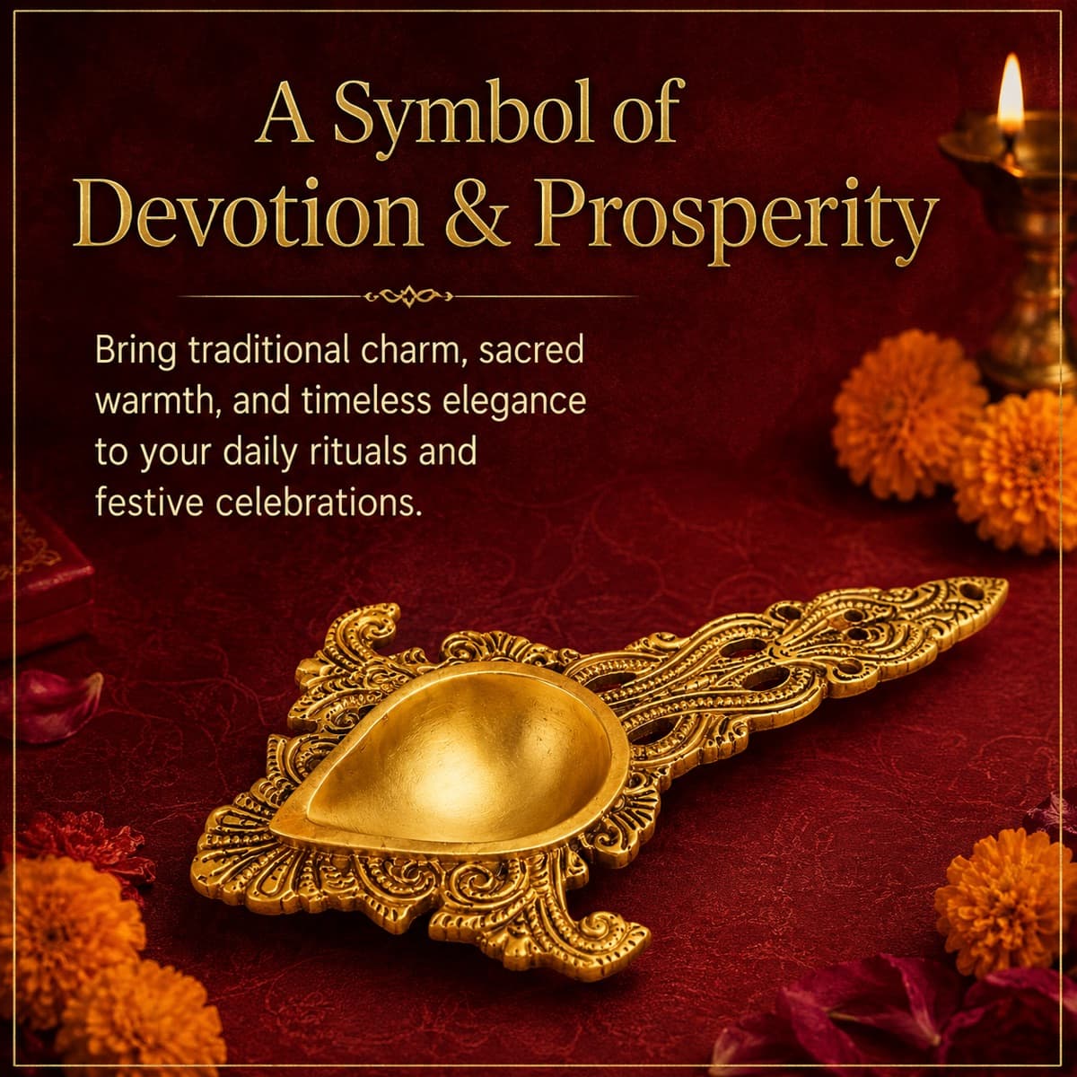 Brass Diya Pooja Set 8